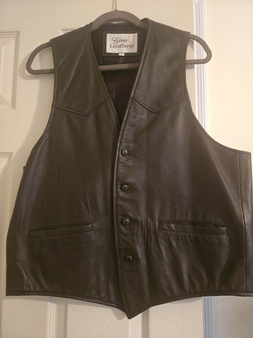 Gino Italian Men's Soft Brown Leather Vest